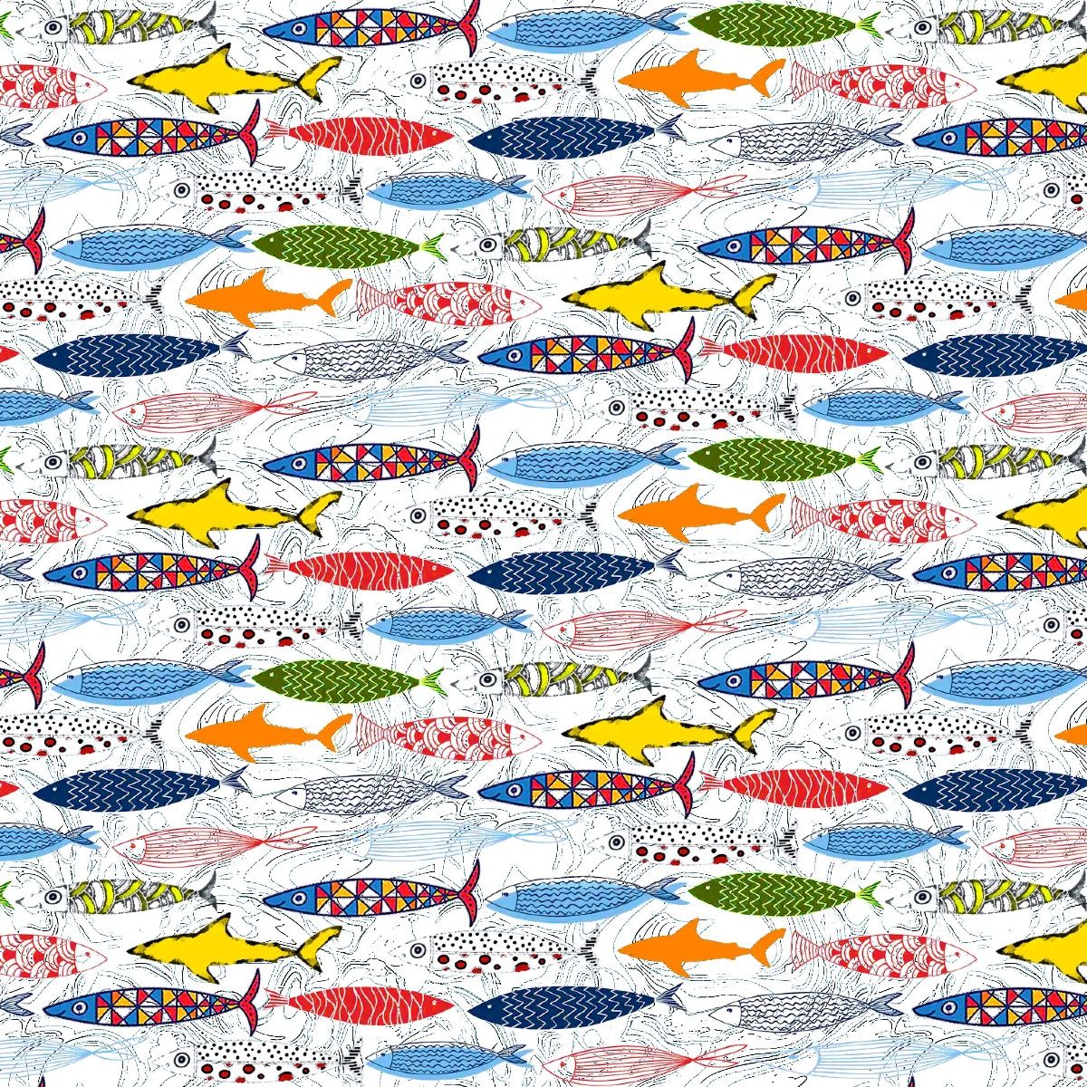 44" Wide 100% Cotton No Stretch Quilting Fabric-Printed Designs for Sewing, Clothing, Crafts, Accessories, Home Decor,  and DIY Projects (Quilting Fabric- Under Water Collection)