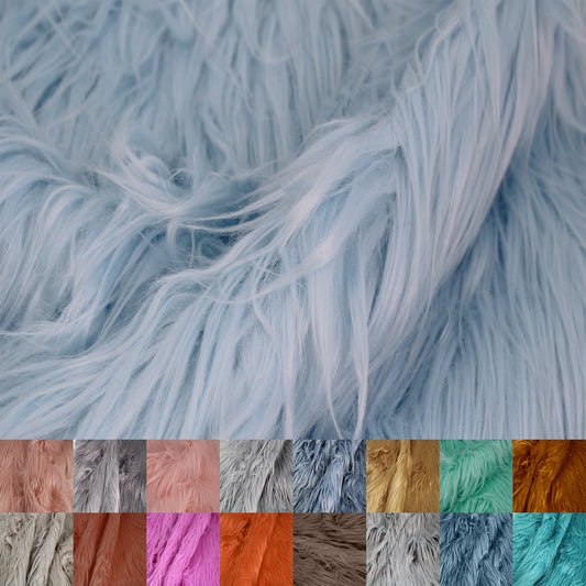 Mongolian Faux Fur-Christmas Fuzzy-Fabric by The Yard-Fluffy, Shaggy Mohair-for Costumes, Plush Toys, Apparel, Clothing, Decoration, and Gnome Beard Miniature (Style #5000)