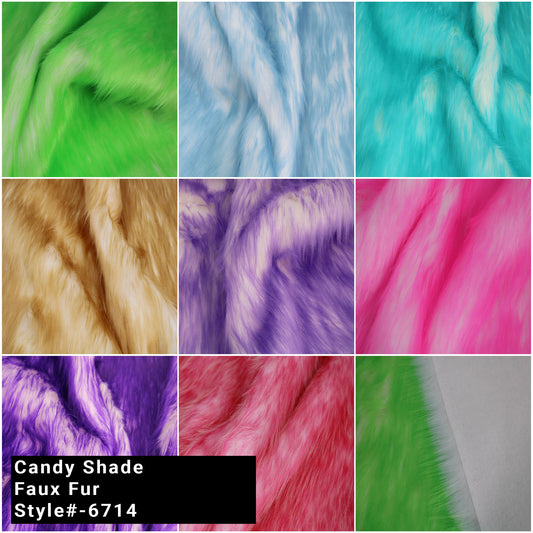 Candy Shade Faux Fur-Christmas Fuzzy-Fabric by The Yard-Fluffy, Soft, Shaggy Mohair-for Sewing, Costumes, Plush Toys, Apparel, Decoration, Gnome Beard Miniature - (Style #6714)