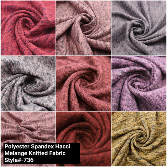 60" Wide Polyester Spandex-Hacci Melange Knitted Fabric-by the Yard for Sewing, Apparel, Clothing, Draperies, Headbands, Decorations, School, and DIY Projects (Style #736)