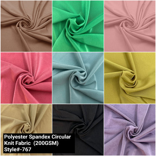 Ice Tropical 60" Solid Color Polyester Spandex Circular Knit Fabric - 200gsm by the Yard (Style #767)