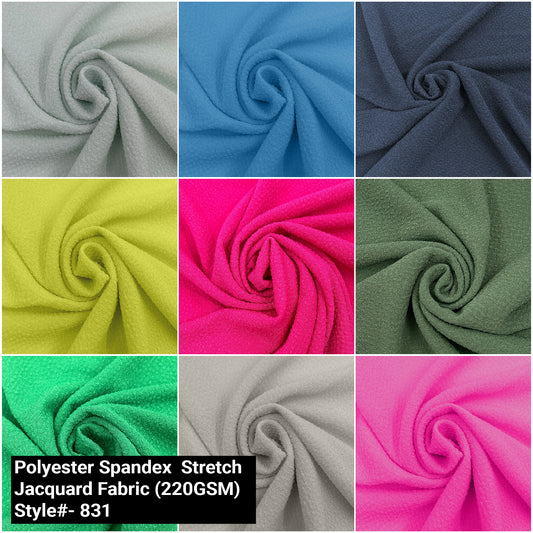 61" Wide Polyester Spandex  Stretch Jacquard Fabric - 220gsm - (Style #831)