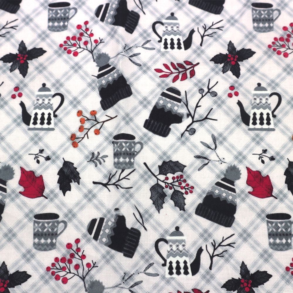 44" Wide 100% Cotton No Stretch Quilting Fabric-Printed Designs for Sewing, Clothing, Crafts, Accessories, Home Decor,  and DIY Projects (Quilting Fabric-Christmas Collection)